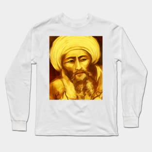 Averroes Golden Portrait | Averroes Artwork 9 Long Sleeve T-Shirt